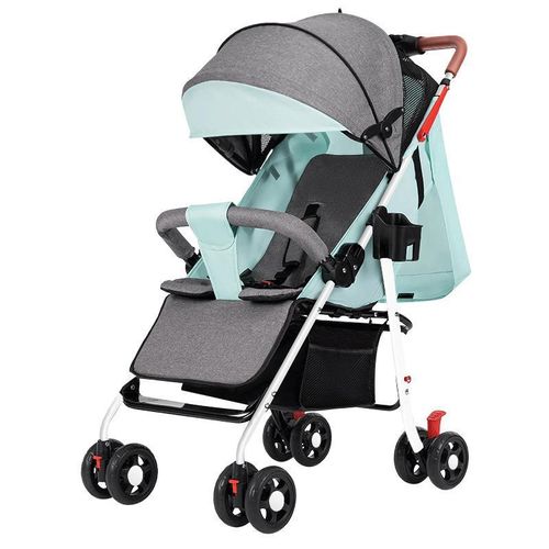 Pliable Poussette Pour Bébé Avec Capot Parasoleil + Coussin - Bleu