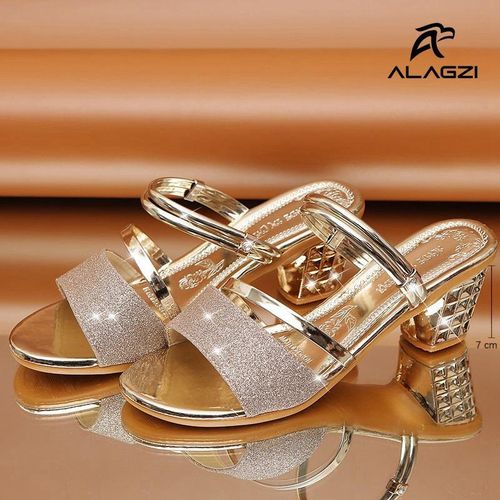 ALagzi 2025 Nouvelles Chaussures Décontractées pour Femmes à Talons Hauts - Or