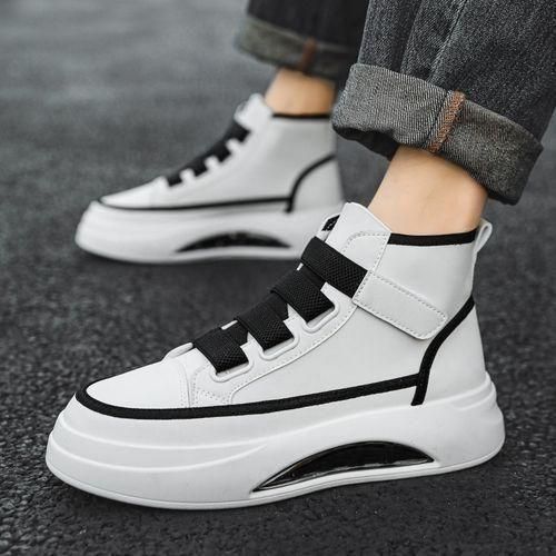 Chaussures Hautes Tendance Pour Hommes - Noir Et Blanc - miniature 6