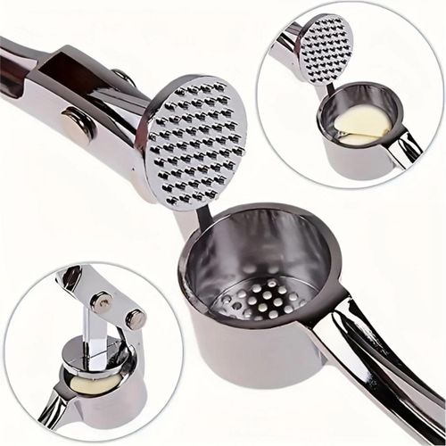 ShebSheb Presse-ail et broyeur de cuisine – hachoir à ail et écrase-gingembre en alliage robuste avec poignée ergonomique, compatible lave-vaisselle - miniature 2