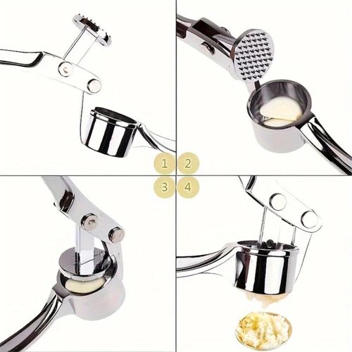 ShebSheb Presse-ail et broyeur de cuisine – hachoir à ail et écrase-gingembre en alliage robuste avec poignée ergonomique, compatible lave-vaisselle - miniature 3