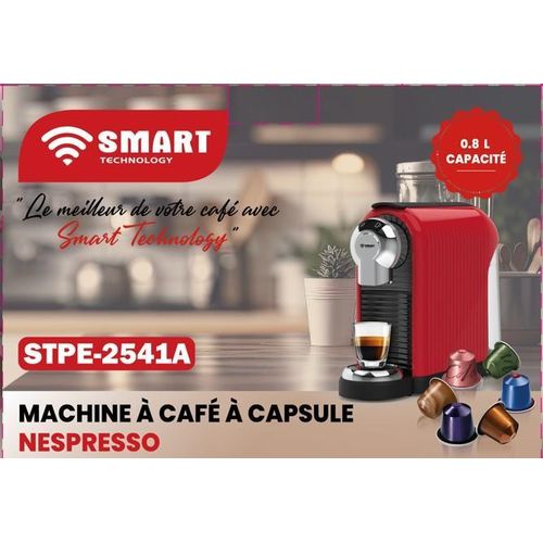Partagez ce produit    Boutique Officielle SMART TECHNOLOGY Machine à Café à Capsules (STPE-2541A) - 0,8L - 1260W - Rouge - Garantie 3 mois - miniature 3