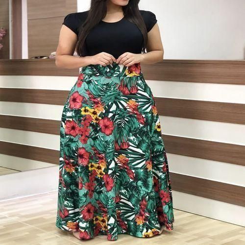 AIDAILU Robes Décontractées Femme Robe Dame Assortie Imprimée - Multicolore
