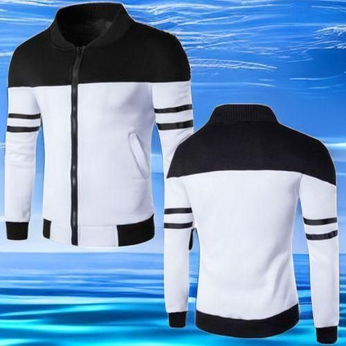 Berrykey Vestes Hiver Légères Hommes Universitaires Business Confort Casuelles à Fermeture Éclair Sport - Blanc - miniature 2